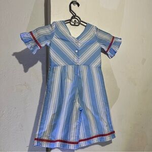 janie and jack girls Size 3 Pinstripes Romper Blue White 
: Box Y: